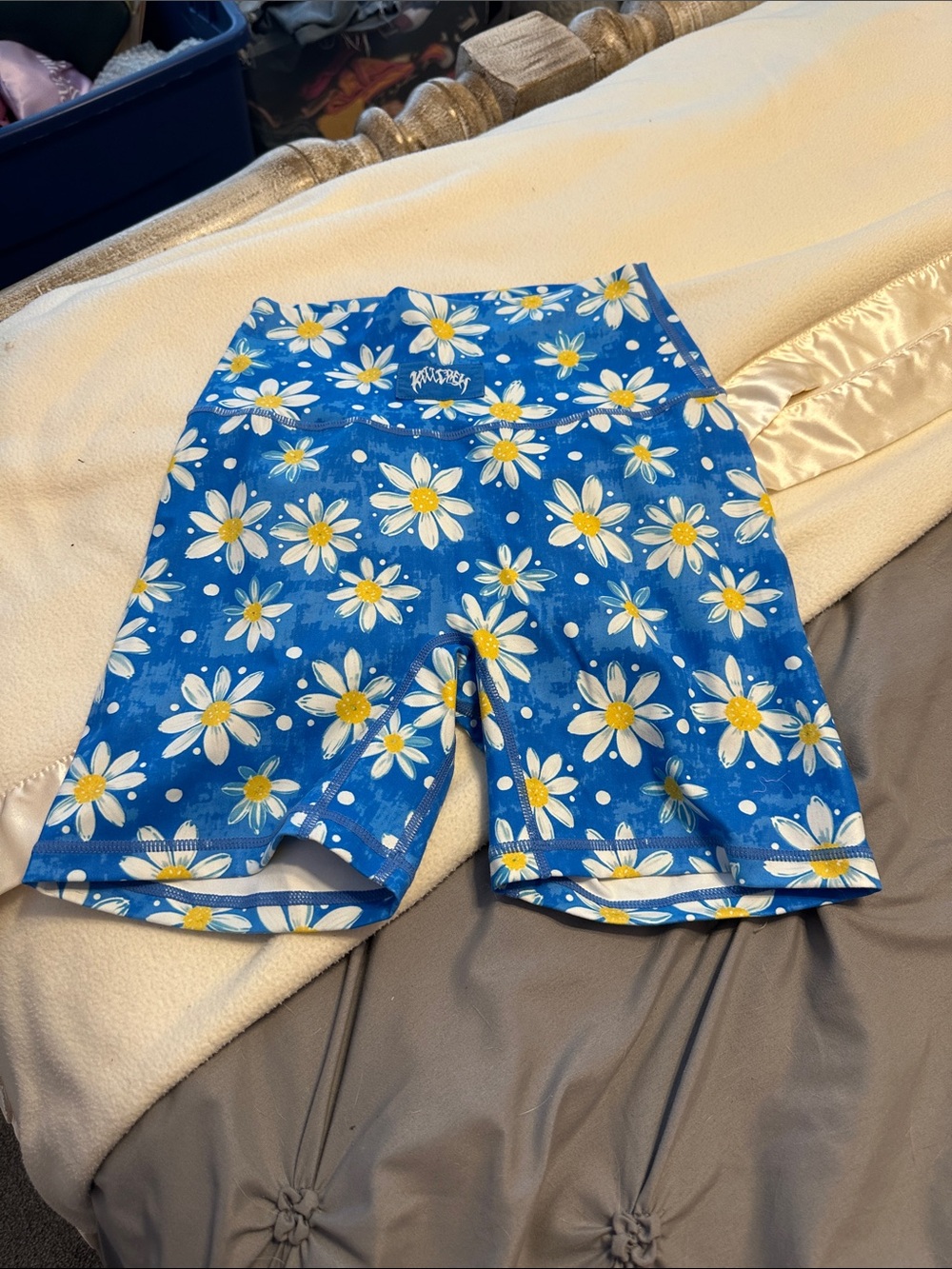 Kill Crew Blue Daisy Print Bike Shorts
